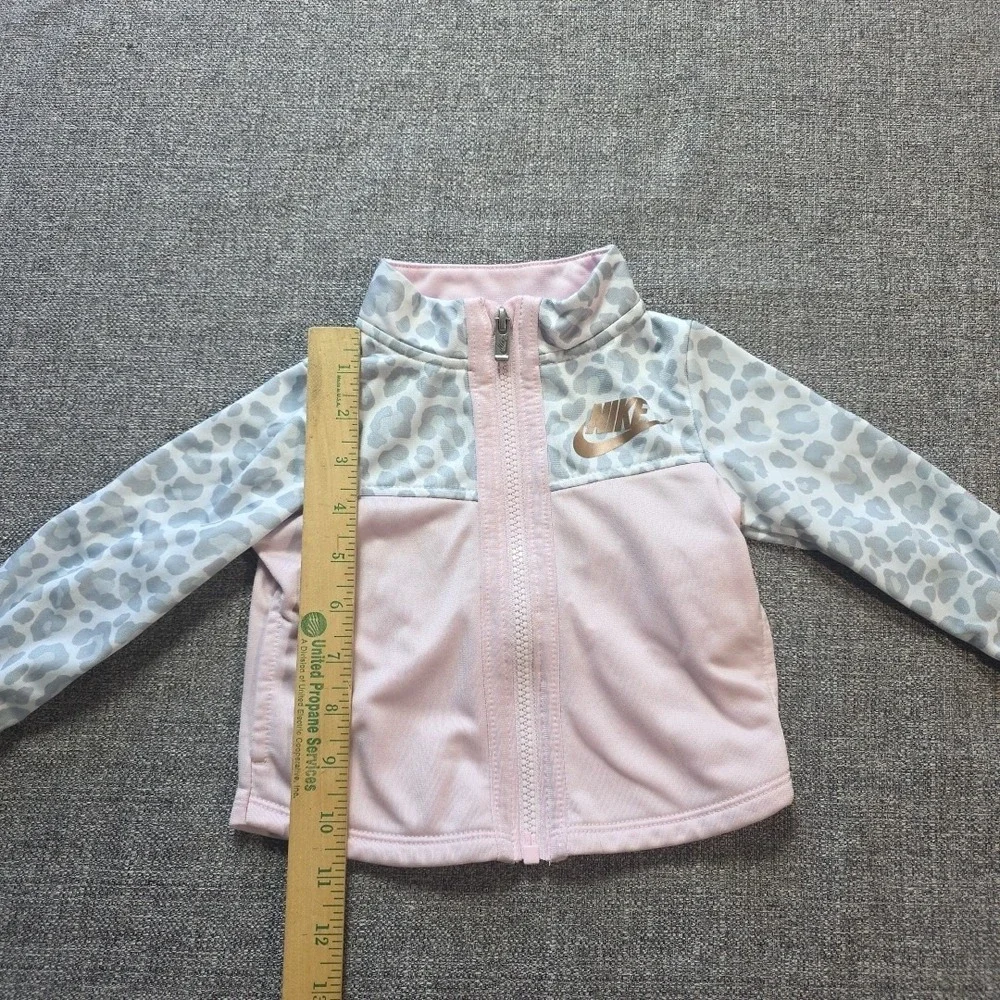 Nike Jacket Coat Girls Leapard Print 18 Months Full Zip Pink